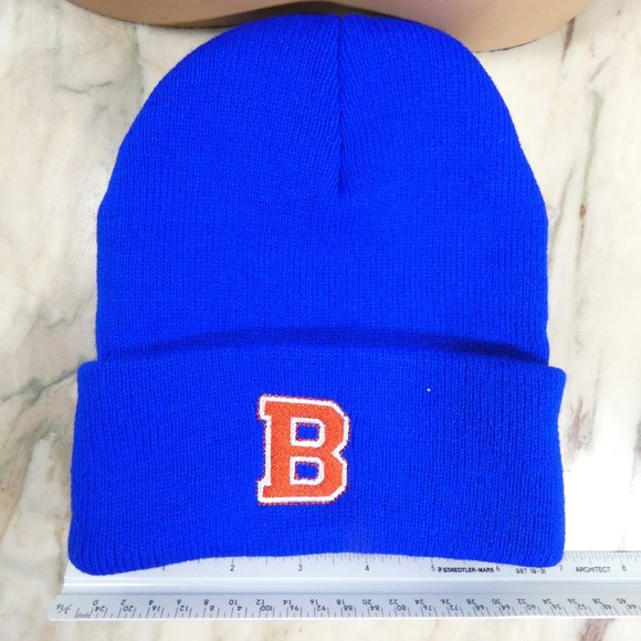Blue B Boston logo Knit Cap Beanie Blue - Picture 8 of 8